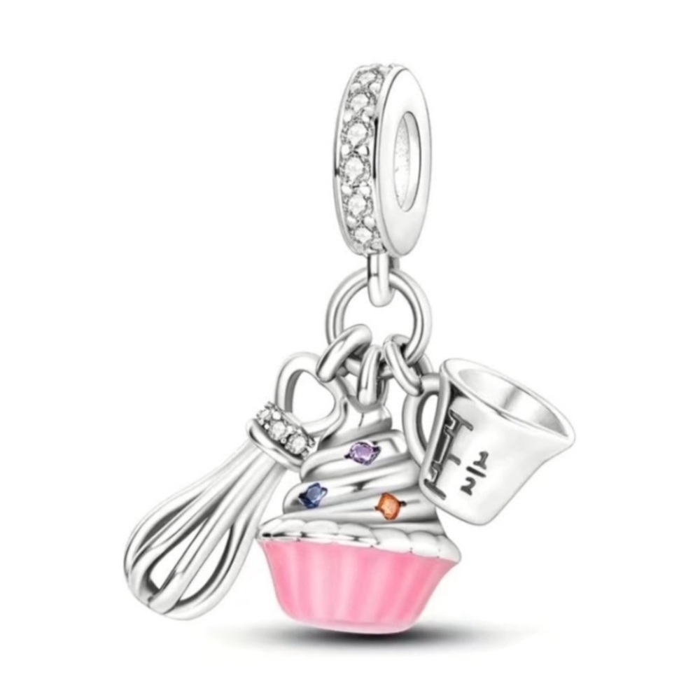 Cupcake baking girl charm Pendant